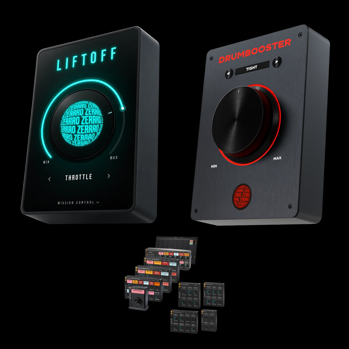 DRUM & DROP Bundle: LIFTOFF and DRUMBOOSTER plugins plus all zerrro Ableton Effect Racks