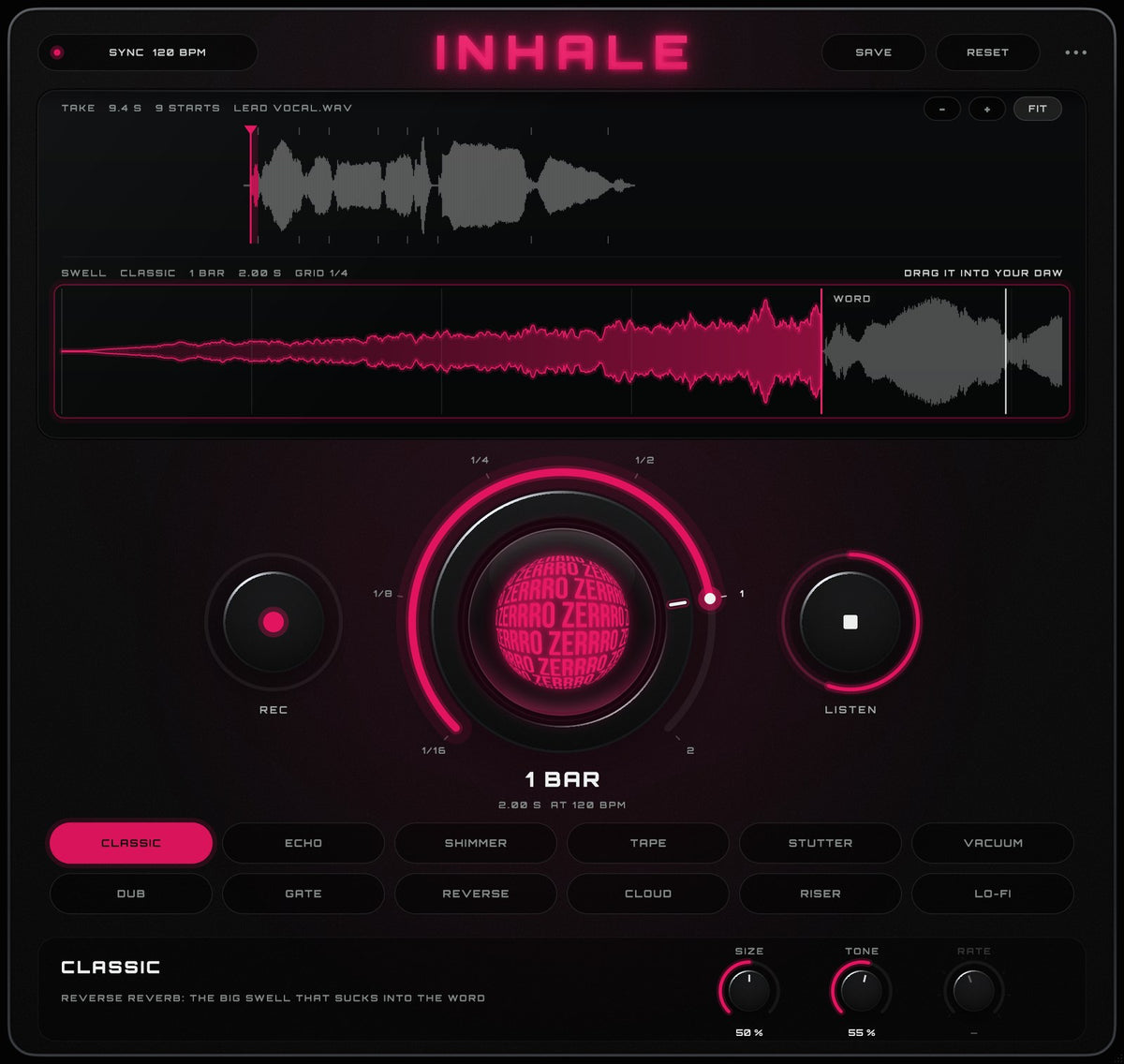 INHALE plugin interface